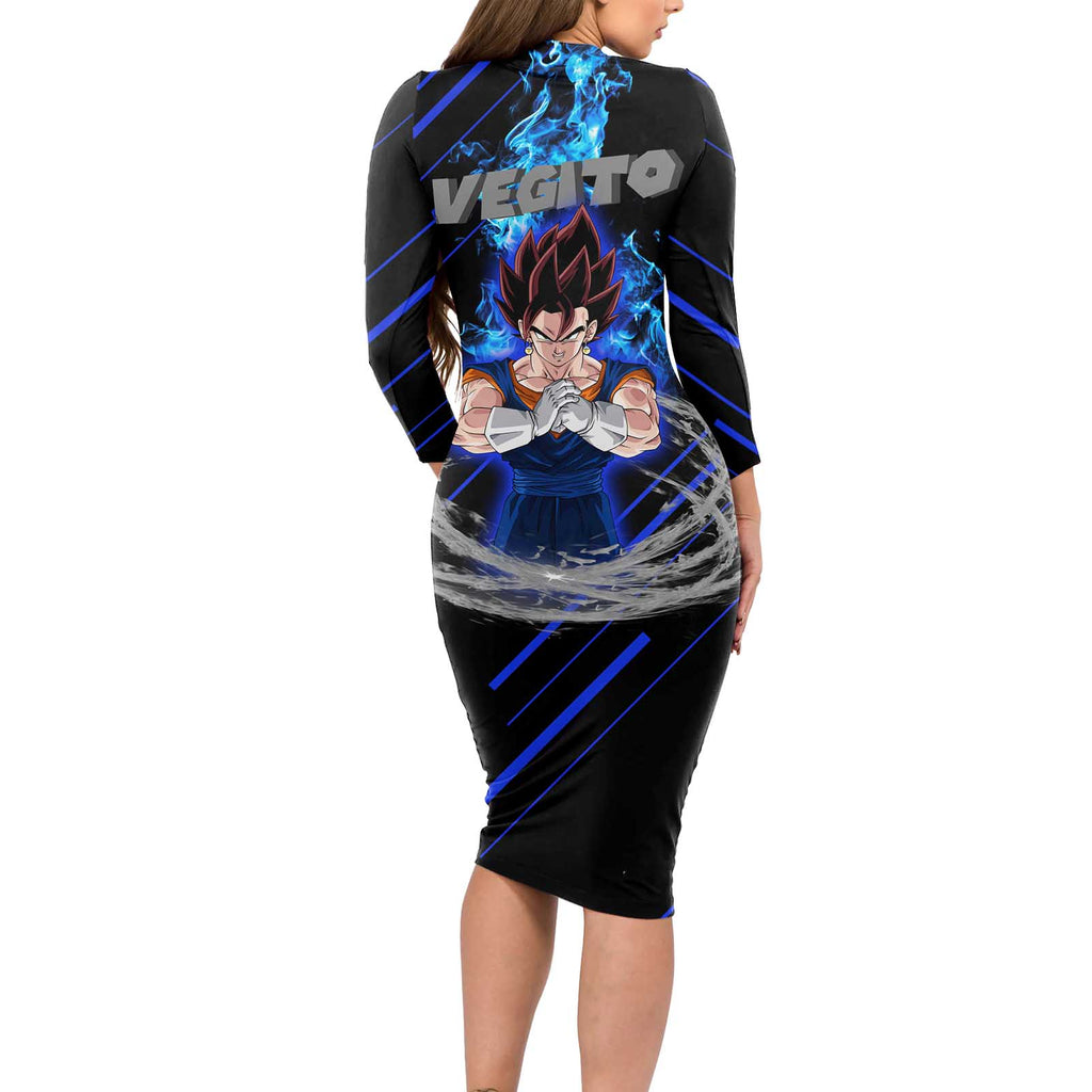 Vegito - Dragon Ball Long Sleeve Bodycon Dress Anime Style