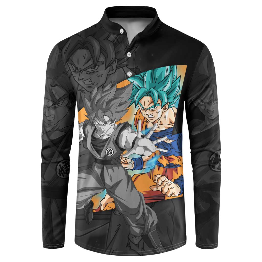 Goku Blue - Dragon Ball Button Sweatshirt Anime Style