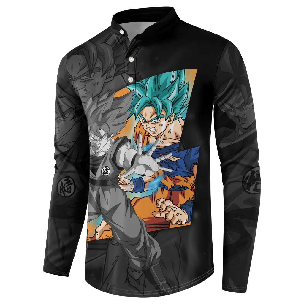 Goku Blue - Dragon Ball Button Sweatshirt Anime Style