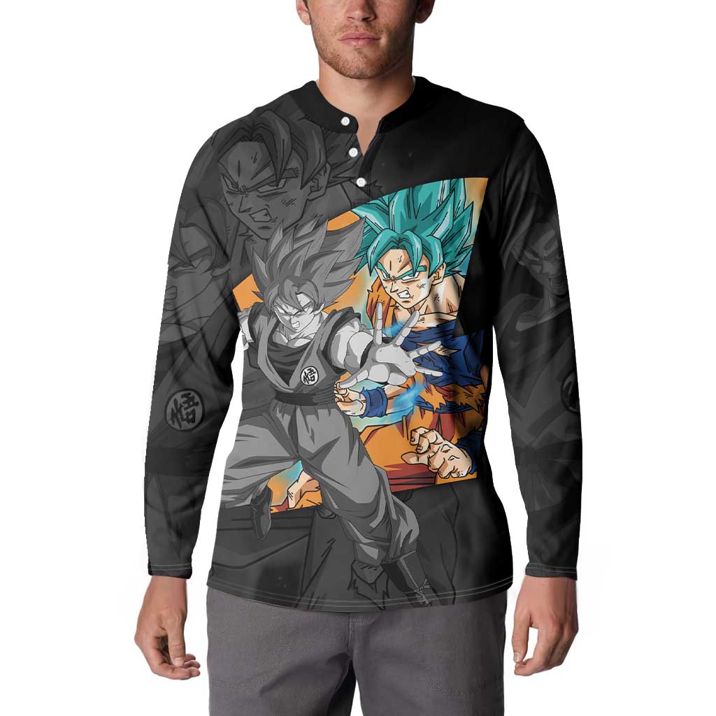 Goku Blue - Dragon Ball Button Sweatshirt Anime Style
