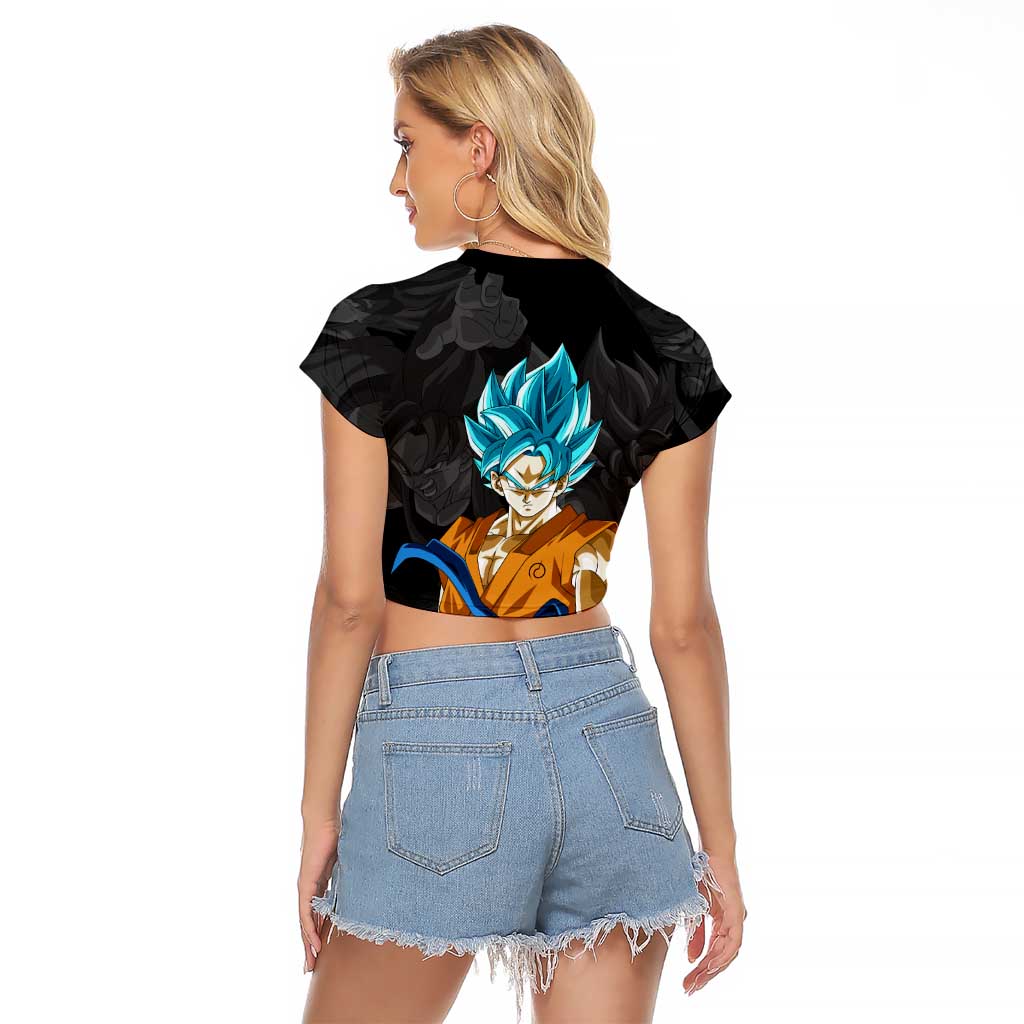Goku Blue - Dragon Ball Raglan Cropped T Shirt Anime Style