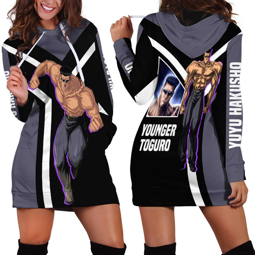 Kurama Yu Yu Hakusho Hoodie Dress with Human Form and Calm Focused Pose Design - The Mazicc