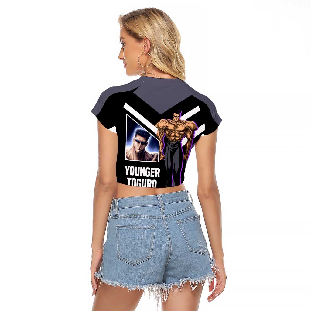 Kurama Yu Yu Hakusho Raglan Cropped T Shirt with Human Form and Calm Focused Pose Design - The Mazicc