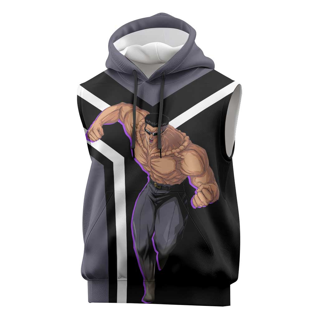 Kurama Yu Yu Hakusho Sleeveless Hoodie with Human Form and Calm Focused Pose Design - The Mazicc