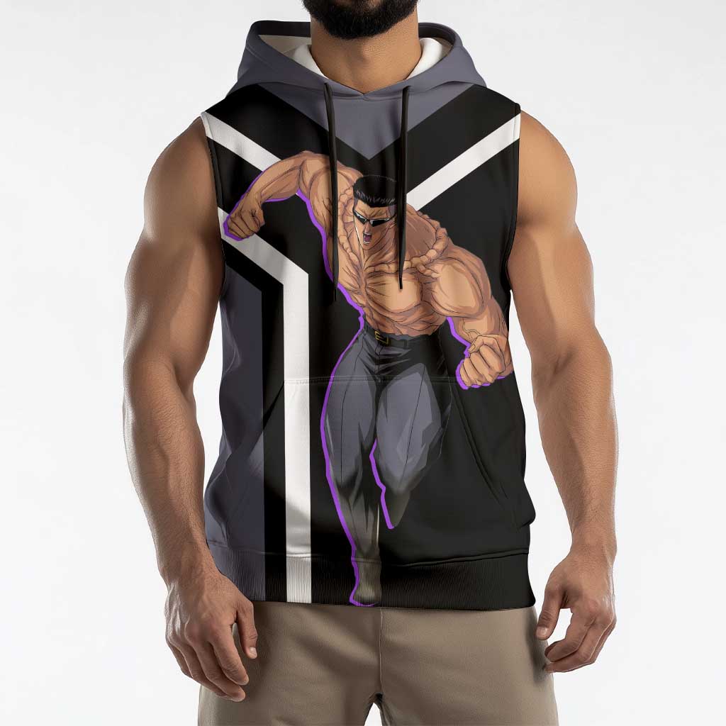 Kurama Yu Yu Hakusho Sleeveless Hoodie with Human Form and Calm Focused Pose Design - The Mazicc