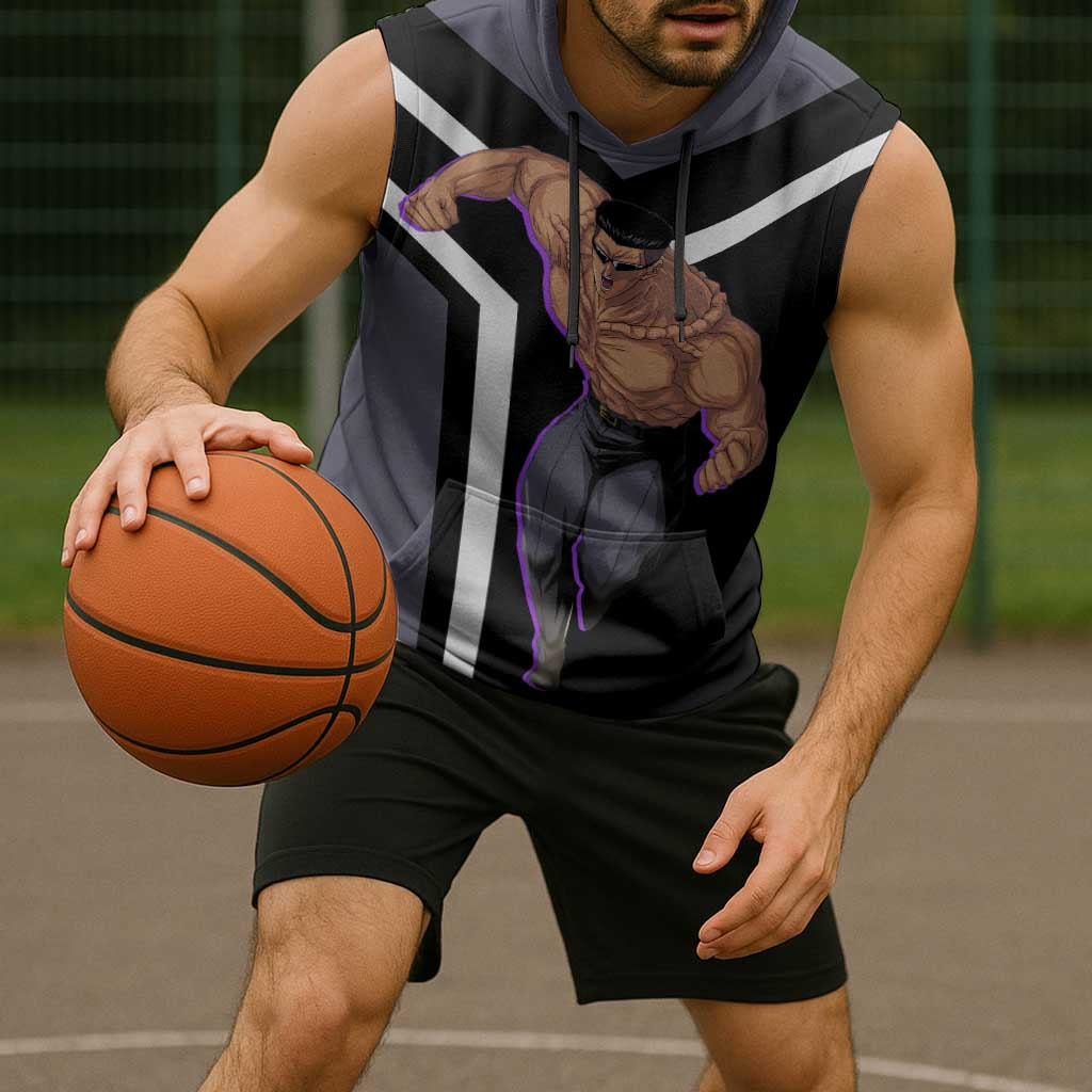 Kurama Yu Yu Hakusho Sleeveless Hoodie with Human Form and Calm Focused Pose Design - The Mazicc