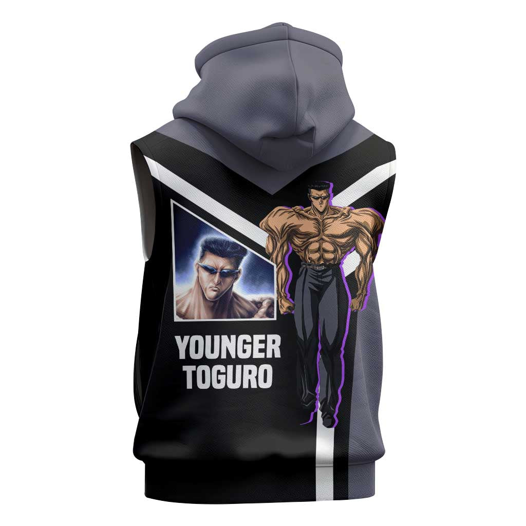 Kurama Yu Yu Hakusho Sleeveless Zip Hoodie with Human Form and Calm Focused Pose Design - The Mazicc