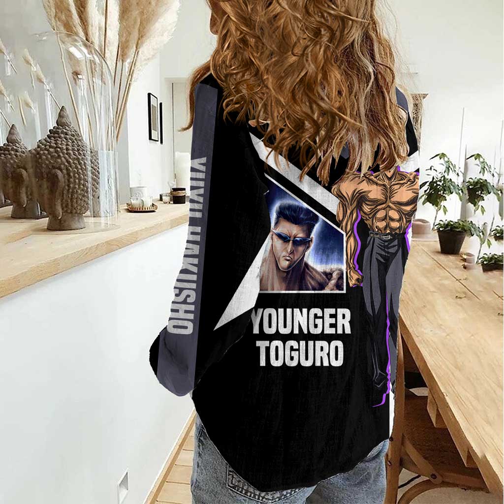 Kurama Yu Yu Hakusho Women Casual Shirt with Human Form and Calm Focused Pose Design - The Mazicc