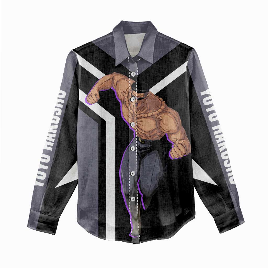 Kurama Yu Yu Hakusho Women Casual Shirt with Human Form and Calm Focused Pose Design - The Mazicc