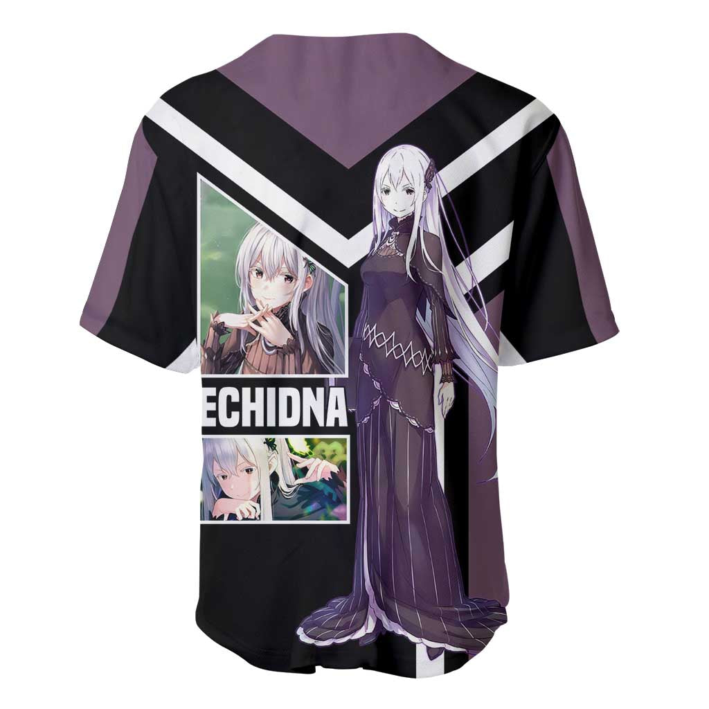 Enchidna Re:Zero Baseball Jersey with Elegant Pose and Mystical Fantasy Design - The Mazicc