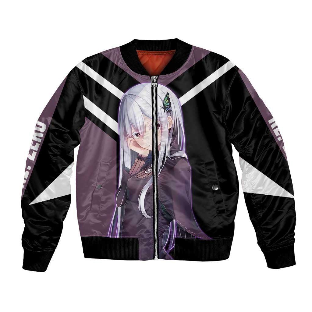 Enchidna Re:Zero Bomber Jacket with Elegant Pose and Mystical Fantasy Design - The Mazicc