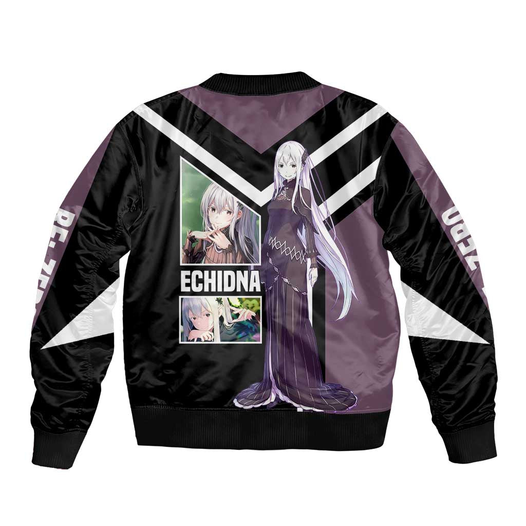 Enchidna Re:Zero Bomber Jacket with Elegant Pose and Mystical Fantasy Design - The Mazicc