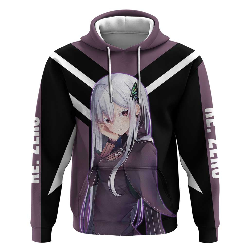 Enchidna Re:Zero Hoodie with Elegant Pose and Mystical Fantasy Design - The Mazicc