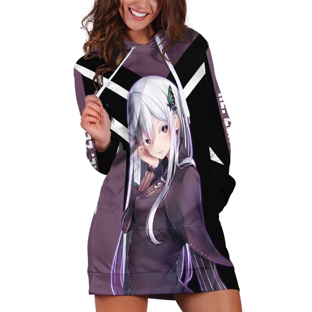 Enchidna Re:Zero Hoodie Dress with Elegant Pose and Mystical Fantasy Design - The Mazicc