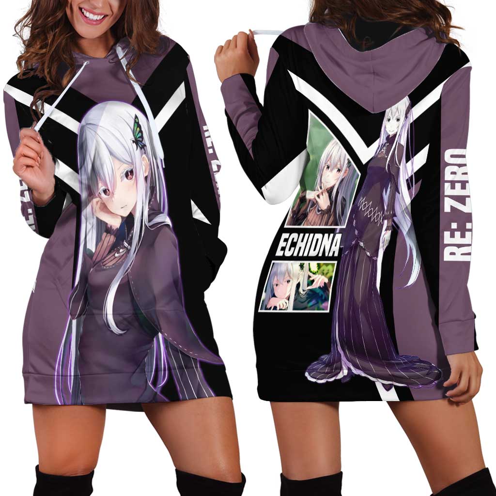 Enchidna Re:Zero Hoodie Dress with Elegant Pose and Mystical Fantasy Design - The Mazicc