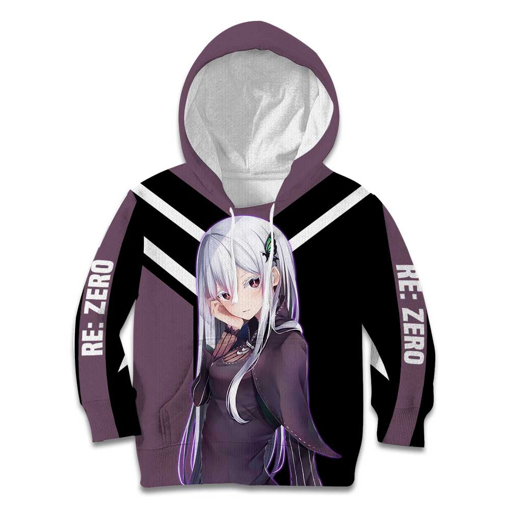 Enchidna Re:Zero Kid Hoodie with Elegant Pose and Mystical Fantasy Design - The Mazicc