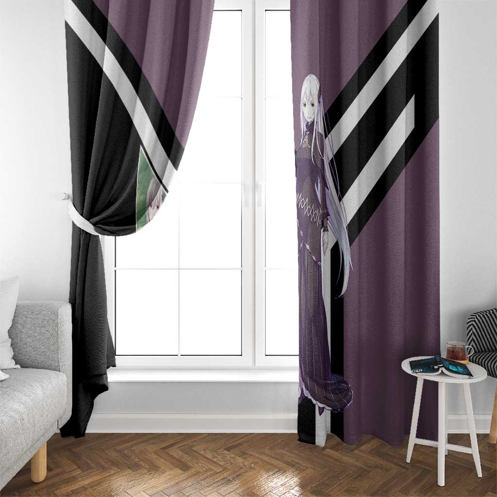 Enchidna Re:Zero Window Curtain with Elegant Pose and Mystical Fantasy Design - The Mazicc