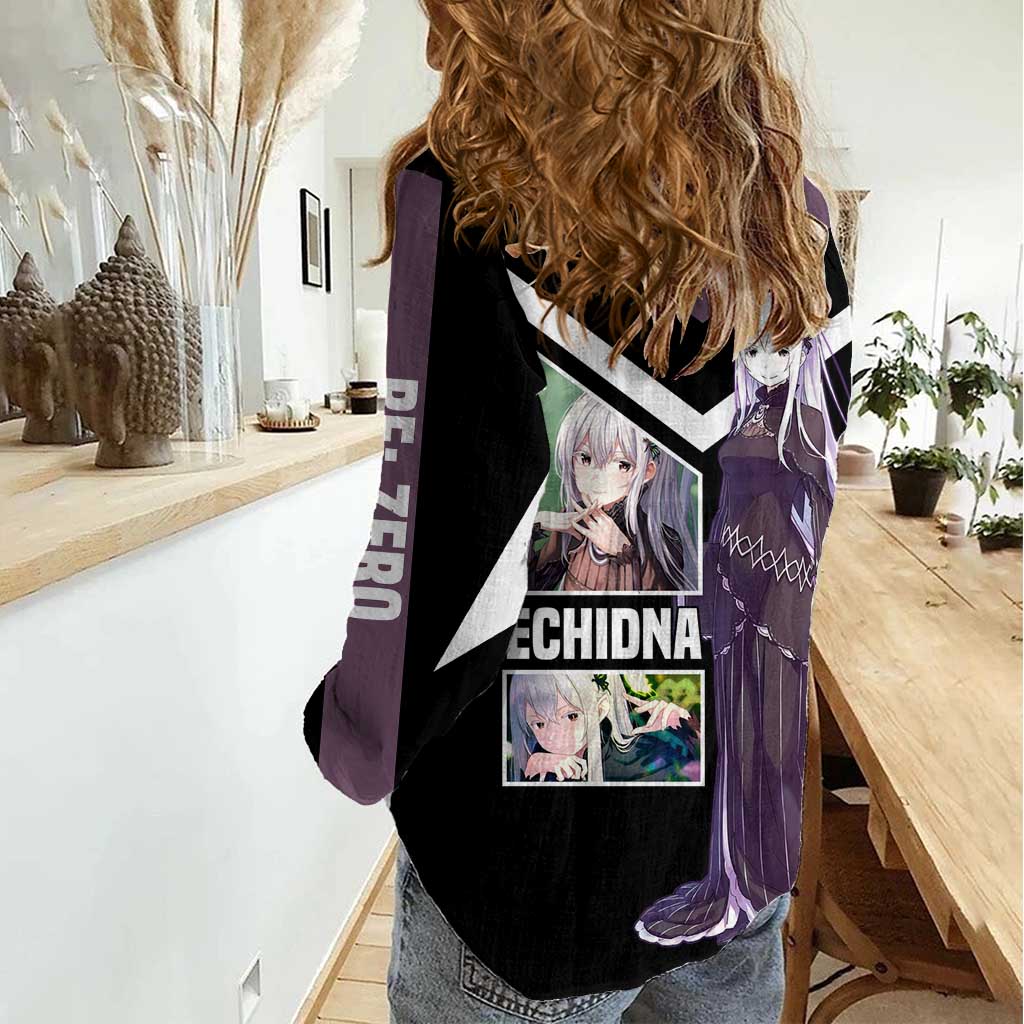 Enchidna Re:Zero Women Casual Shirt with Elegant Pose and Mystical Fantasy Design - The Mazicc