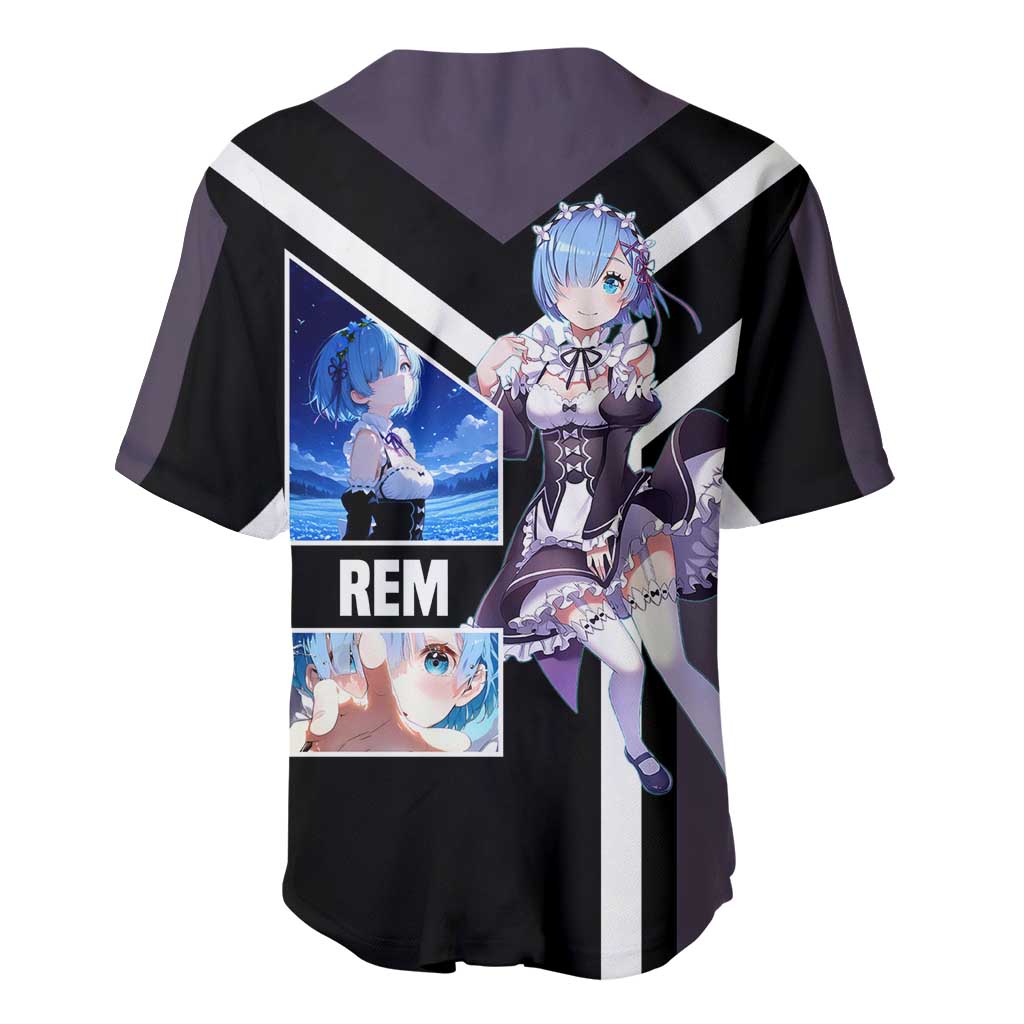 Rem Re:Zero Baseball Jersey with Maid Outfit and Loyal Battle Pose Design - The Mazicc