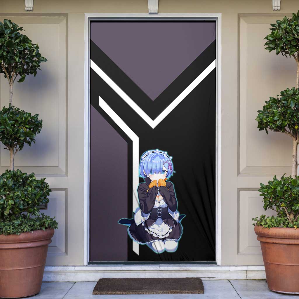 Rem Re:Zero Door Cover with Maid Outfit and Loyal Battle Pose Design - The Mazicc