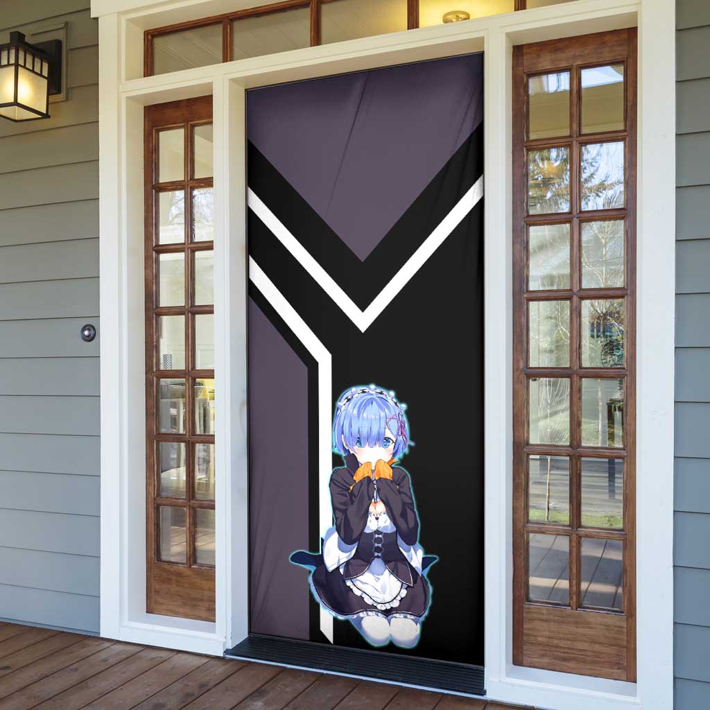 Rem Re:Zero Door Cover with Maid Outfit and Loyal Battle Pose Design - The Mazicc
