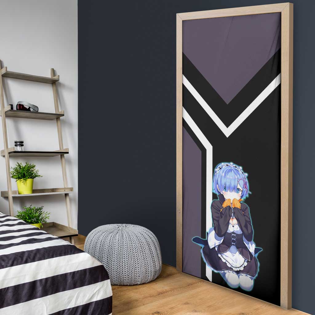 Rem Re:Zero Door Cover with Maid Outfit and Loyal Battle Pose Design - The Mazicc