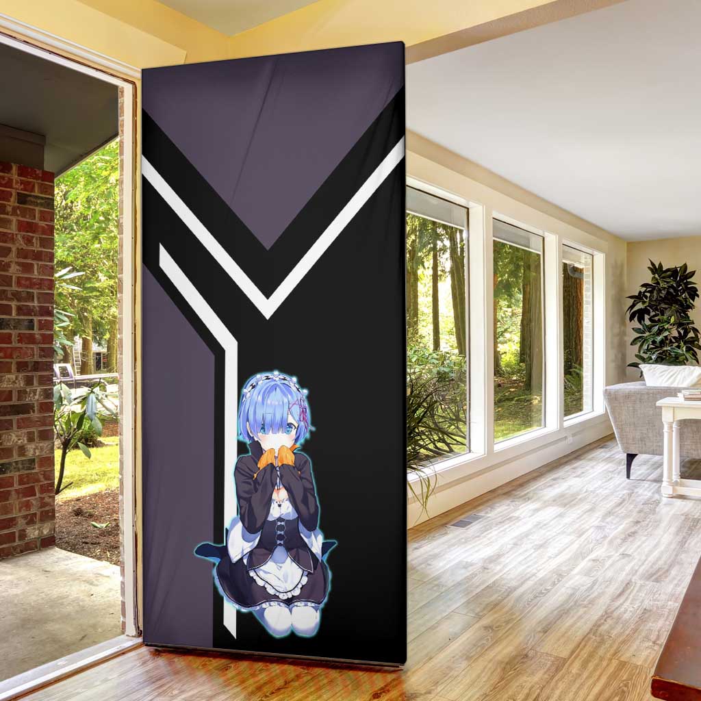 Rem Re:Zero Door Cover with Maid Outfit and Loyal Battle Pose Design - The Mazicc