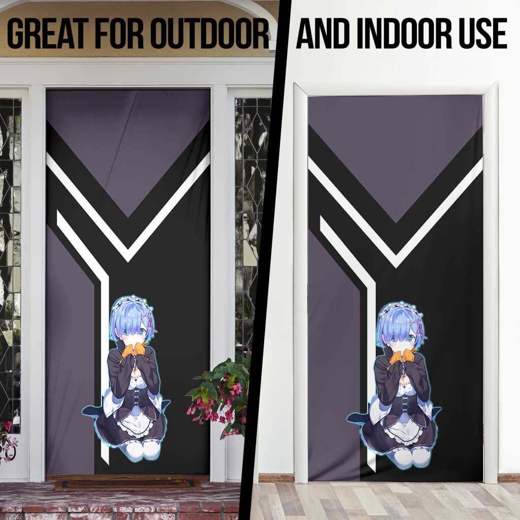 Rem Re:Zero Door Cover with Maid Outfit and Loyal Battle Pose Design - The Mazicc