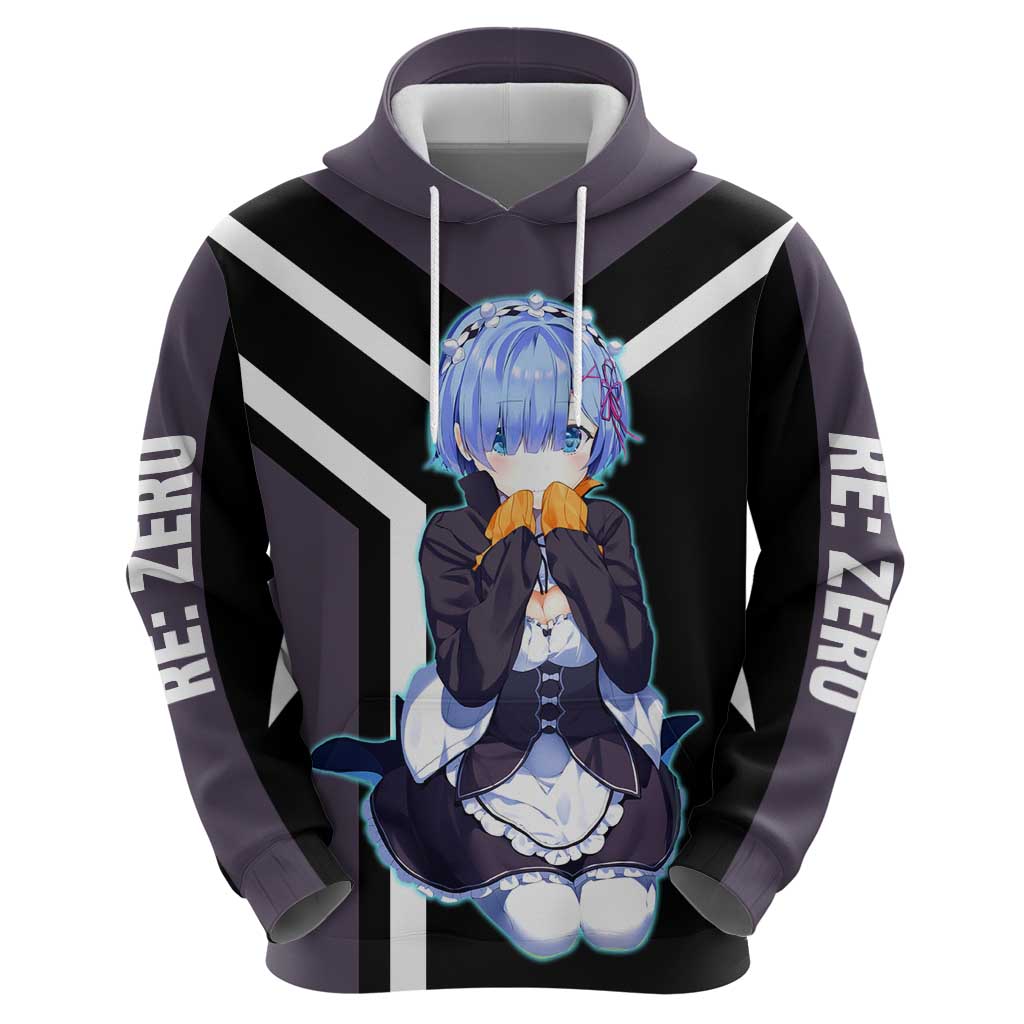 Rem Re:Zero Hoodie with Maid Outfit and Loyal Battle Pose Design - The Mazicc