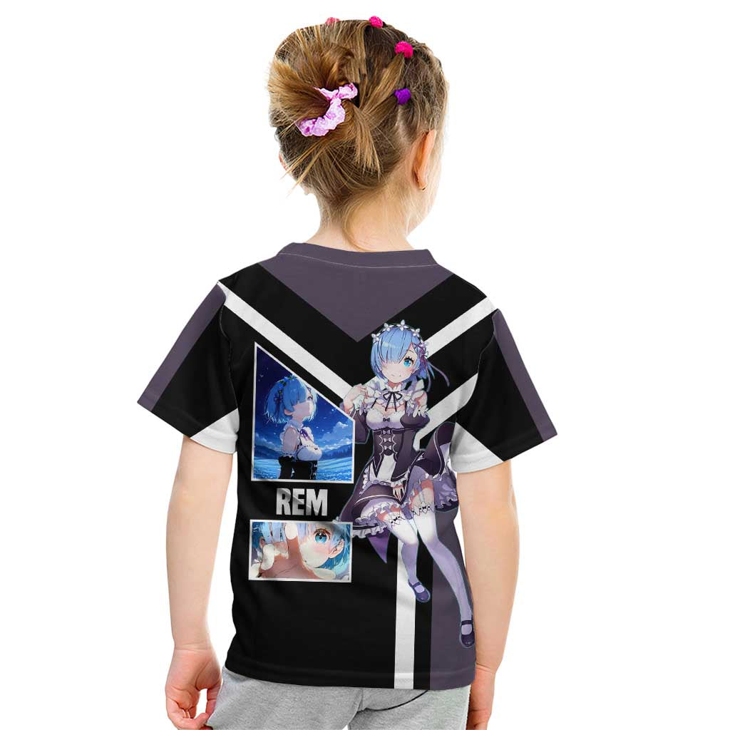 Rem Re:Zero Kid T Shirt with Maid Outfit and Loyal Battle Pose Design - The Mazicc