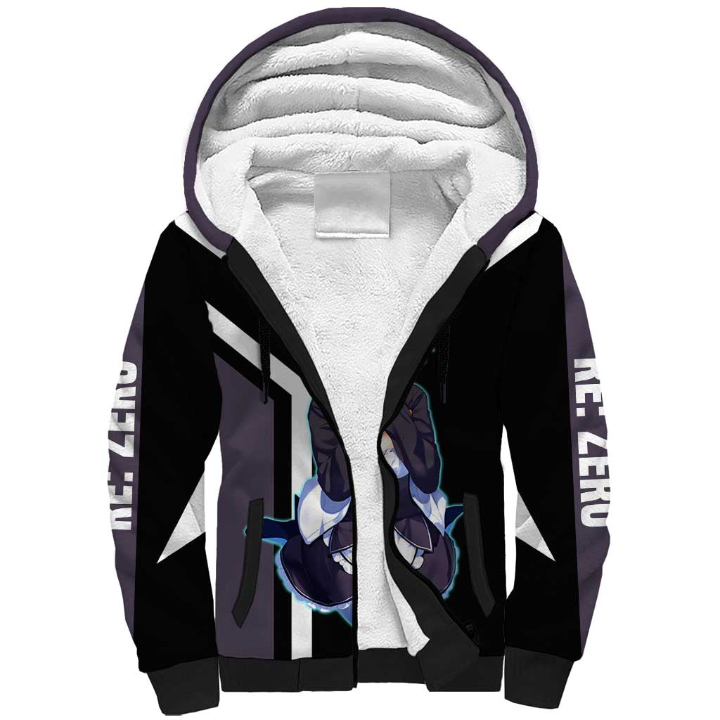 Rem Re:Zero Sherpa Hoodie with Maid Outfit and Loyal Battle Pose Design - The Mazicc