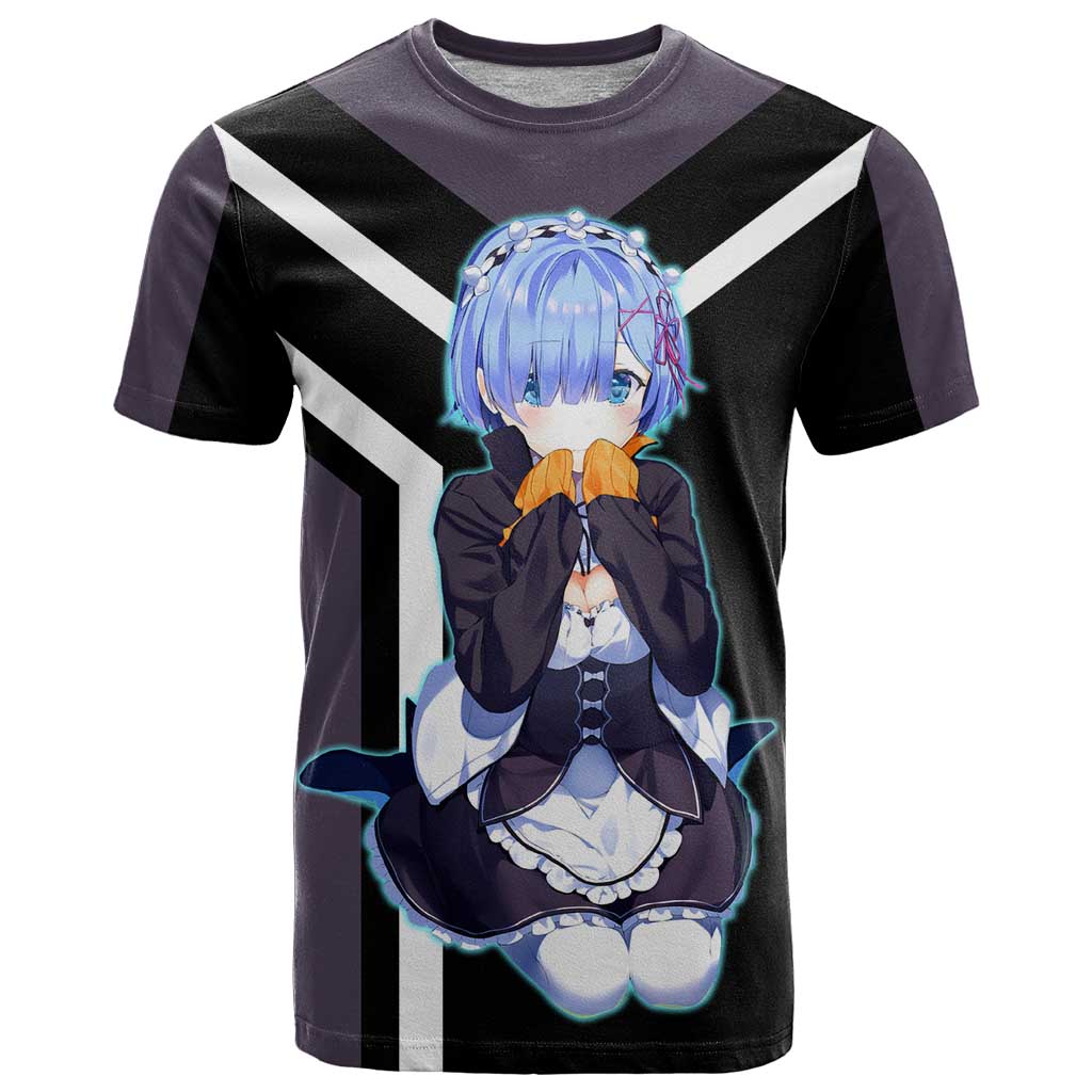 Rem Re:Zero T Shirt with Maid Outfit and Loyal Battle Pose Design - The Mazicc