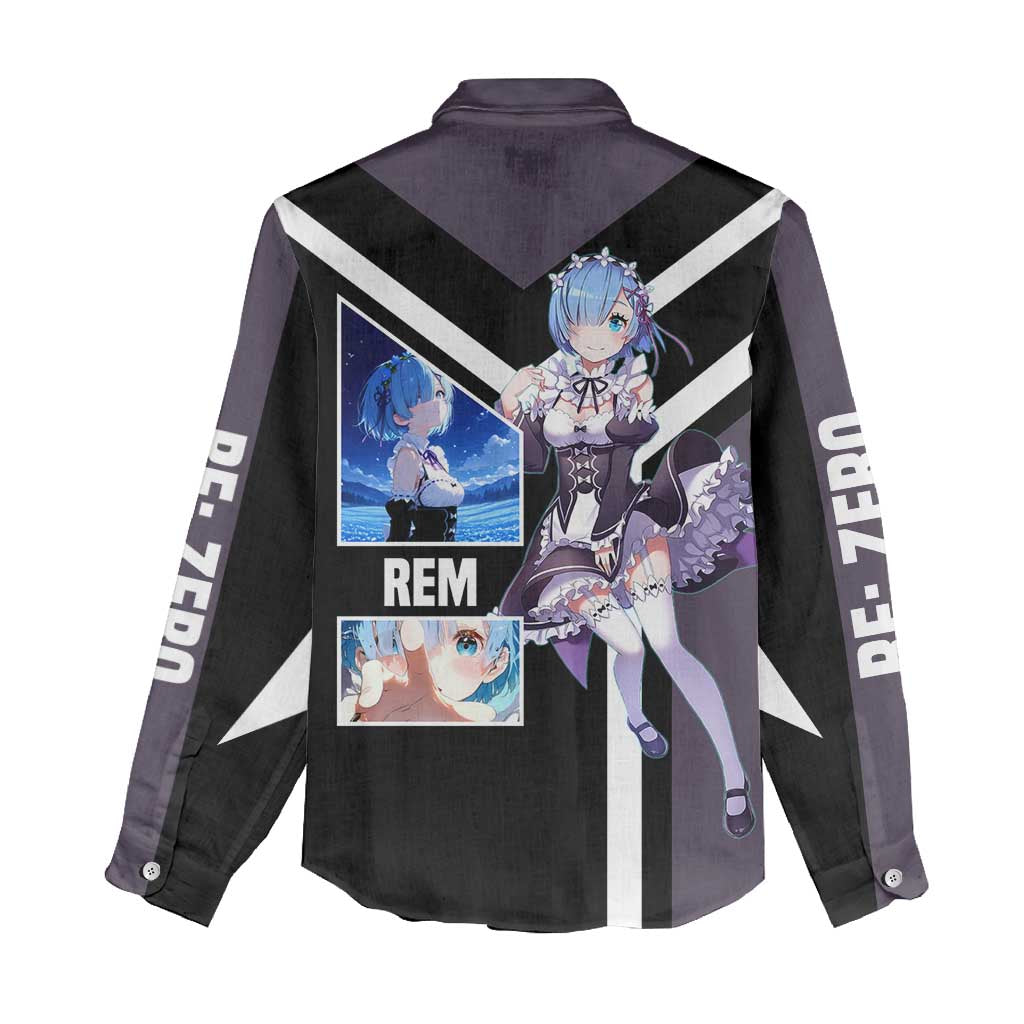 Rem Re:Zero Women Casual Shirt with Maid Outfit and Loyal Battle Pose Design - The Mazicc