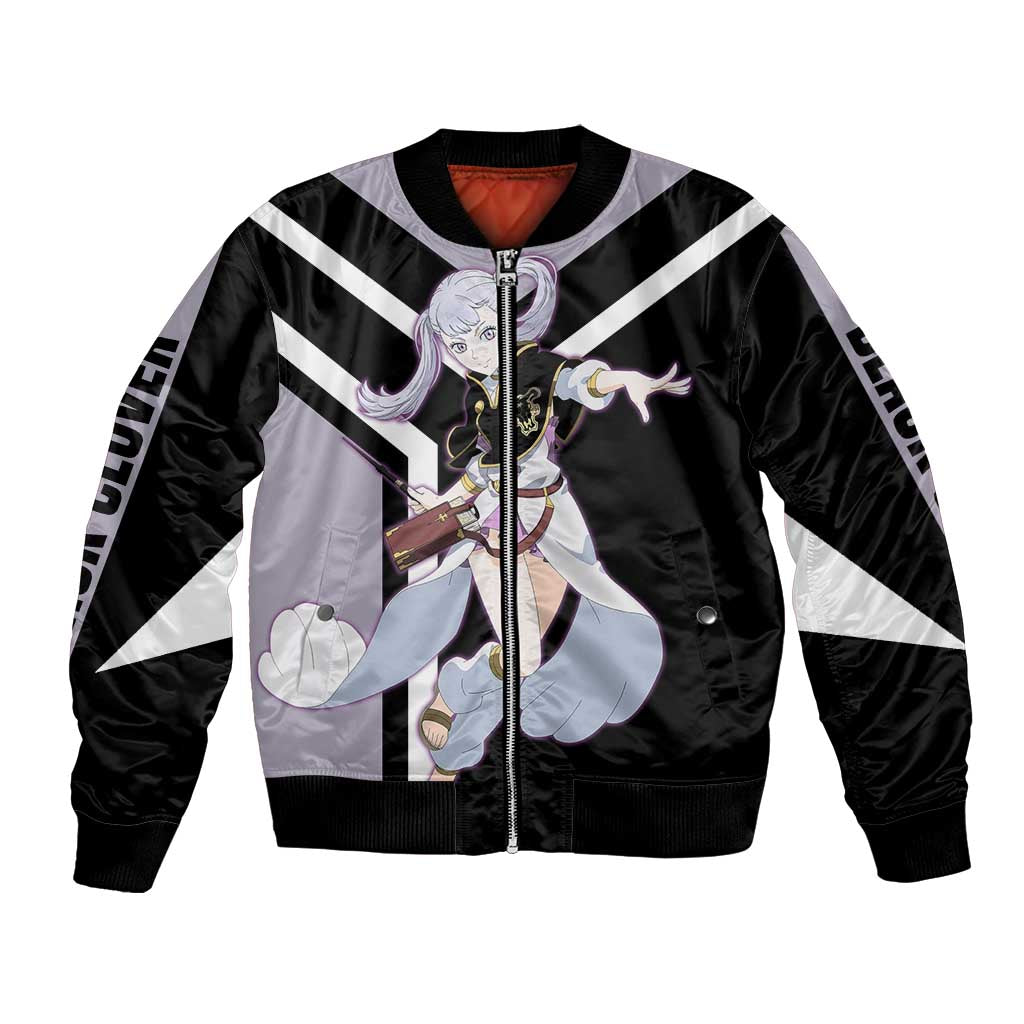Noelle Silva Black Clover Bomber Jacket with Water Magic Pose and Elegant Battle Design - The Mazicc