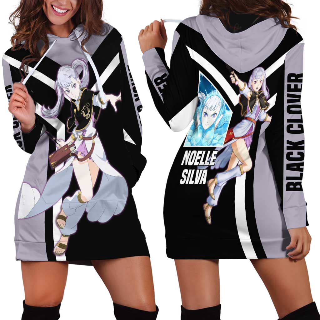 Noelle Silva Black Clover Hoodie Dress with Water Magic Pose and Elegant Battle Design - The Mazicc