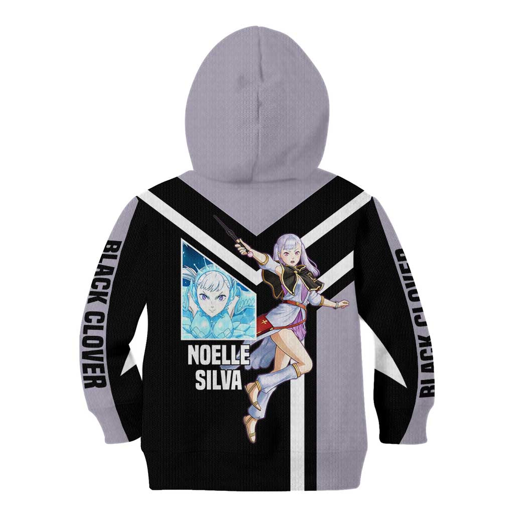 Noelle Silva Black Clover Kid Hoodie with Water Magic Pose and Elegant Battle Design - The Mazicc
