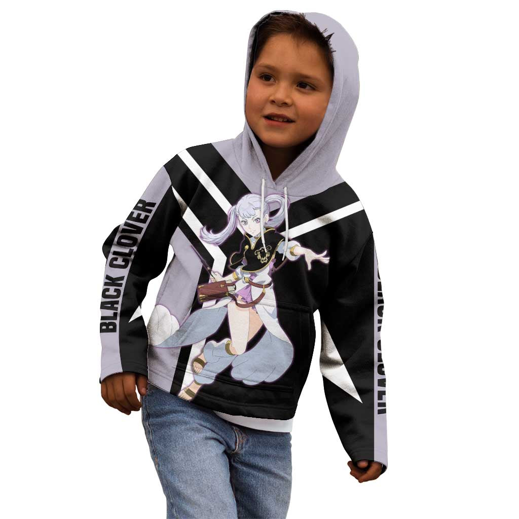 Noelle Silva Black Clover Kid Hoodie with Water Magic Pose and Elegant Battle Design - The Mazicc
