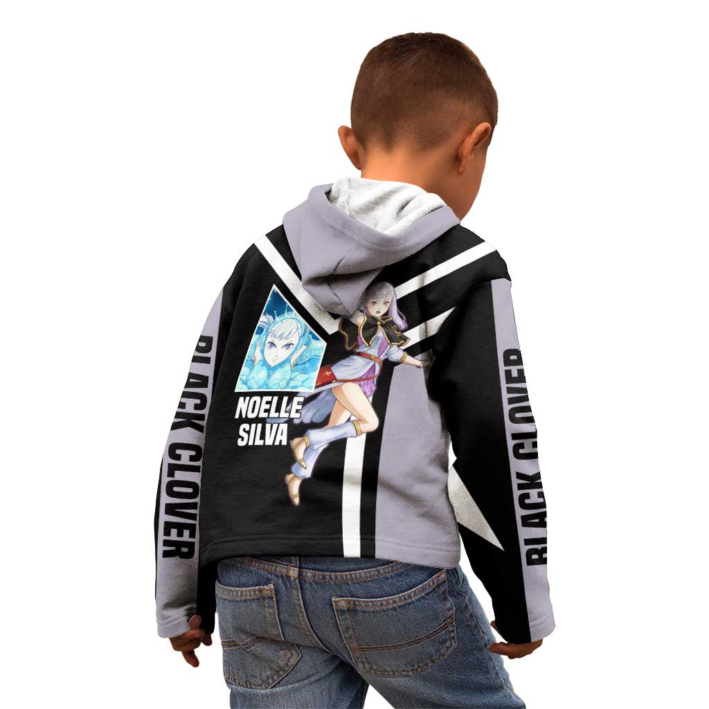 Noelle Silva Black Clover Kid Hoodie with Water Magic Pose and Elegant Battle Design - The Mazicc