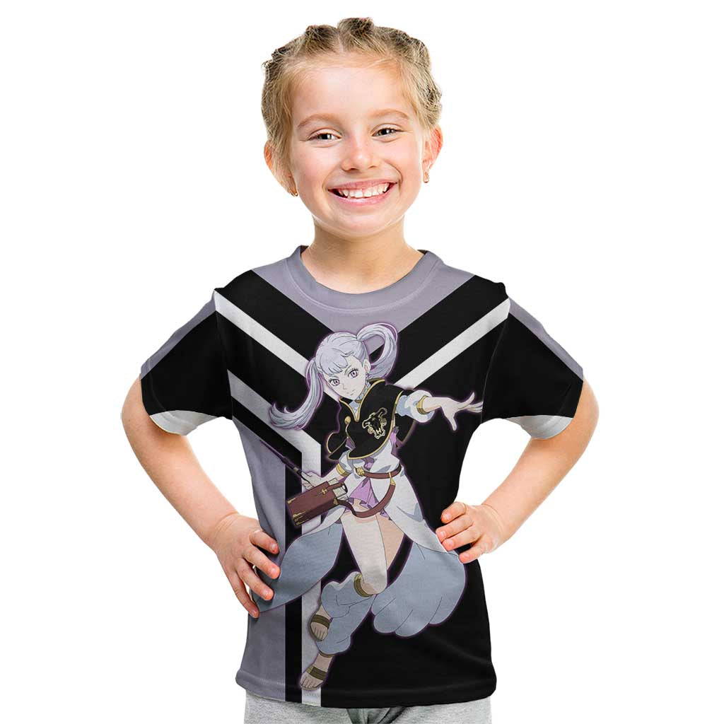 Noelle Silva Black Clover Kid T Shirt with Water Magic Pose and Elegant Battle Design - The Mazicc