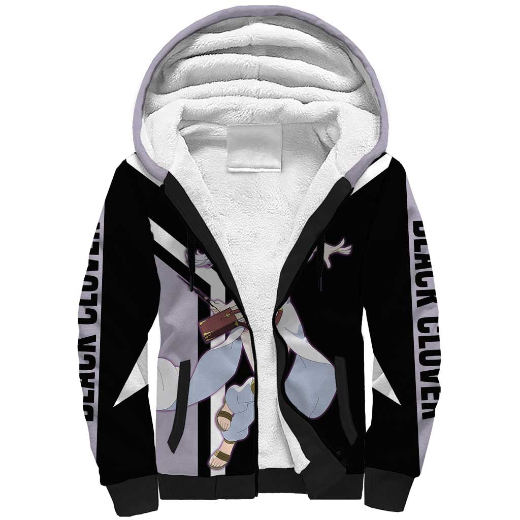 Noelle Silva Black Clover Sherpa Hoodie with Water Magic Pose and Elegant Battle Design - The Mazicc