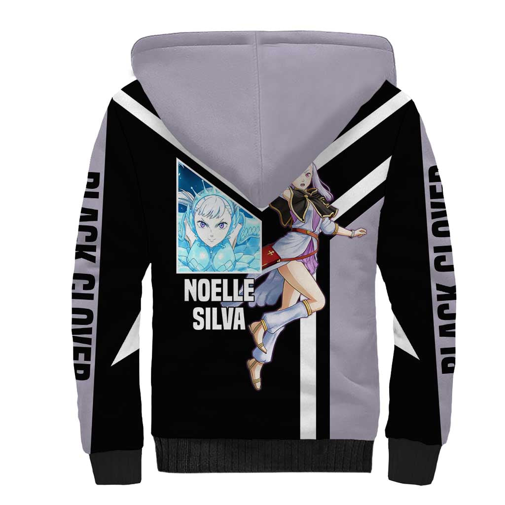 Noelle Silva Black Clover Sherpa Hoodie with Water Magic Pose and Elegant Battle Design - The Mazicc