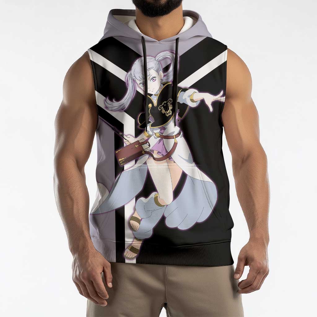 Noelle Silva Black Clover Sleeveless Hoodie with Water Magic Pose and Elegant Battle Design - The Mazicc