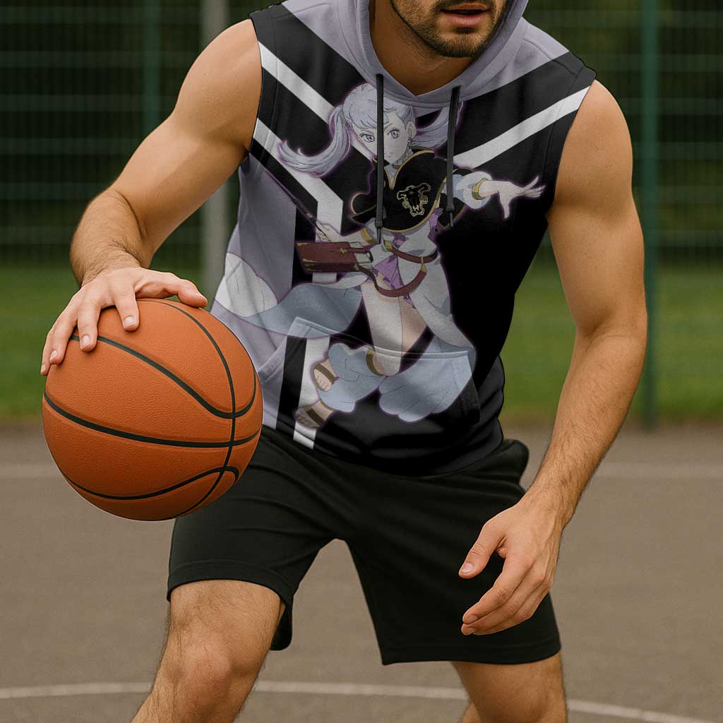 Noelle Silva Black Clover Sleeveless Hoodie with Water Magic Pose and Elegant Battle Design - The Mazicc