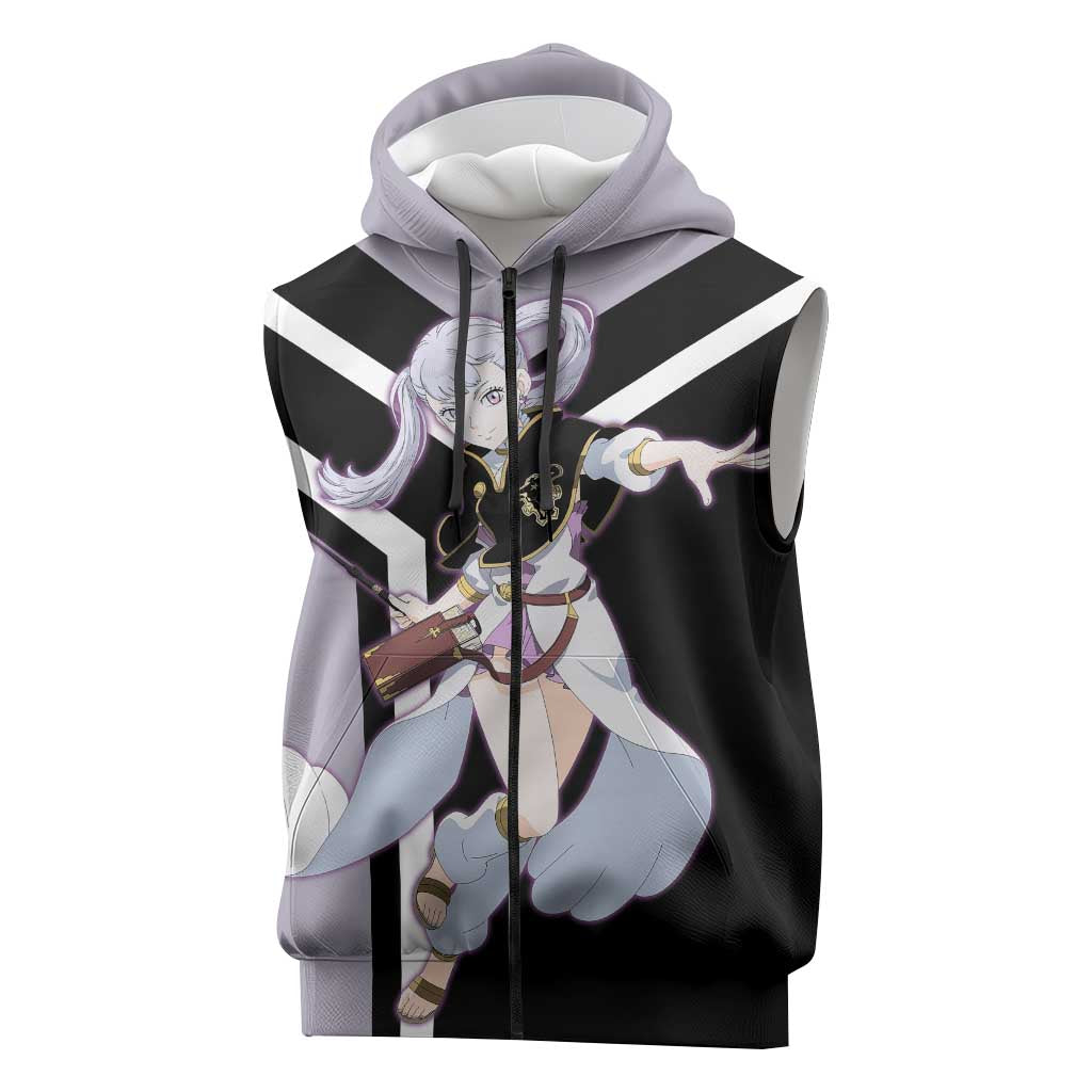 Noelle Silva Black Clover Sleeveless Zip Hoodie with Water Magic Pose and Elegant Battle Design - The Mazicc