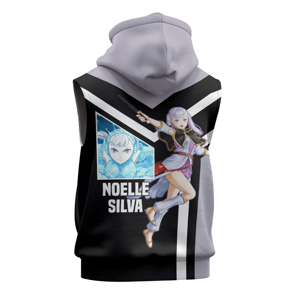Noelle Silva Black Clover Sleeveless Zip Hoodie with Water Magic Pose and Elegant Battle Design - The Mazicc