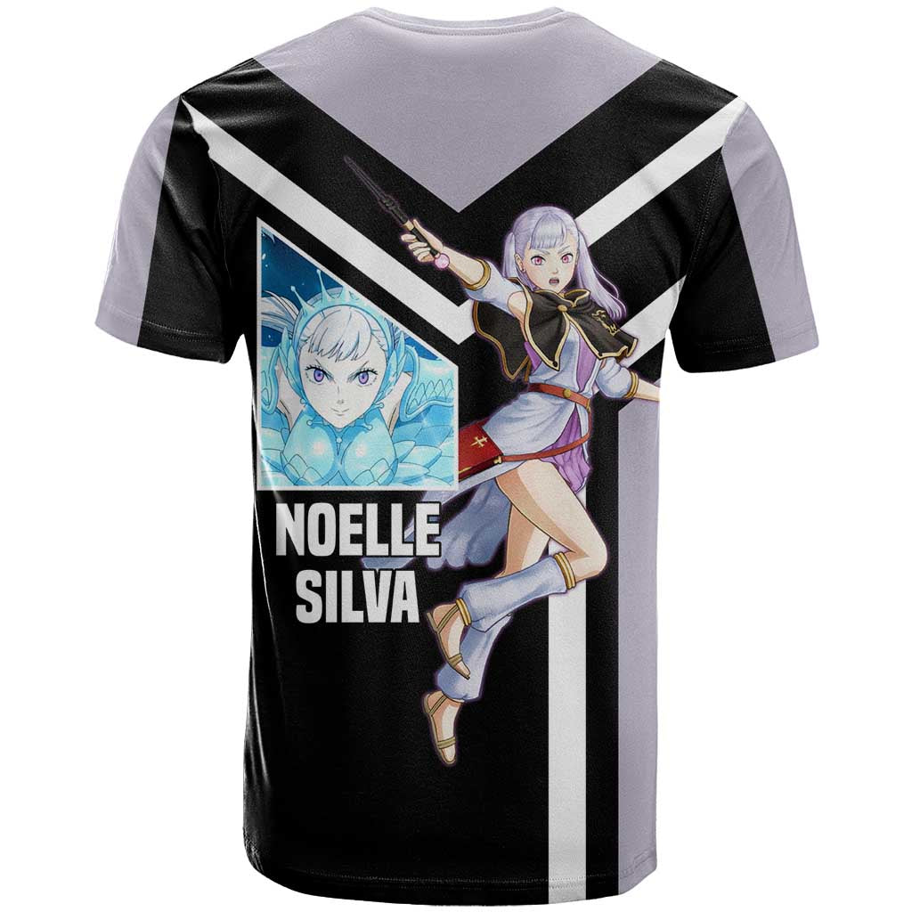 Noelle Silva Black Clover T Shirt with Water Magic Pose and Elegant Battle Design - The Mazicc