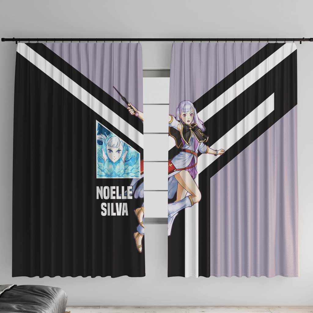 Noelle Silva Black Clover Window Curtain with Water Magic Pose and Elegant Battle Design - The Mazicc
