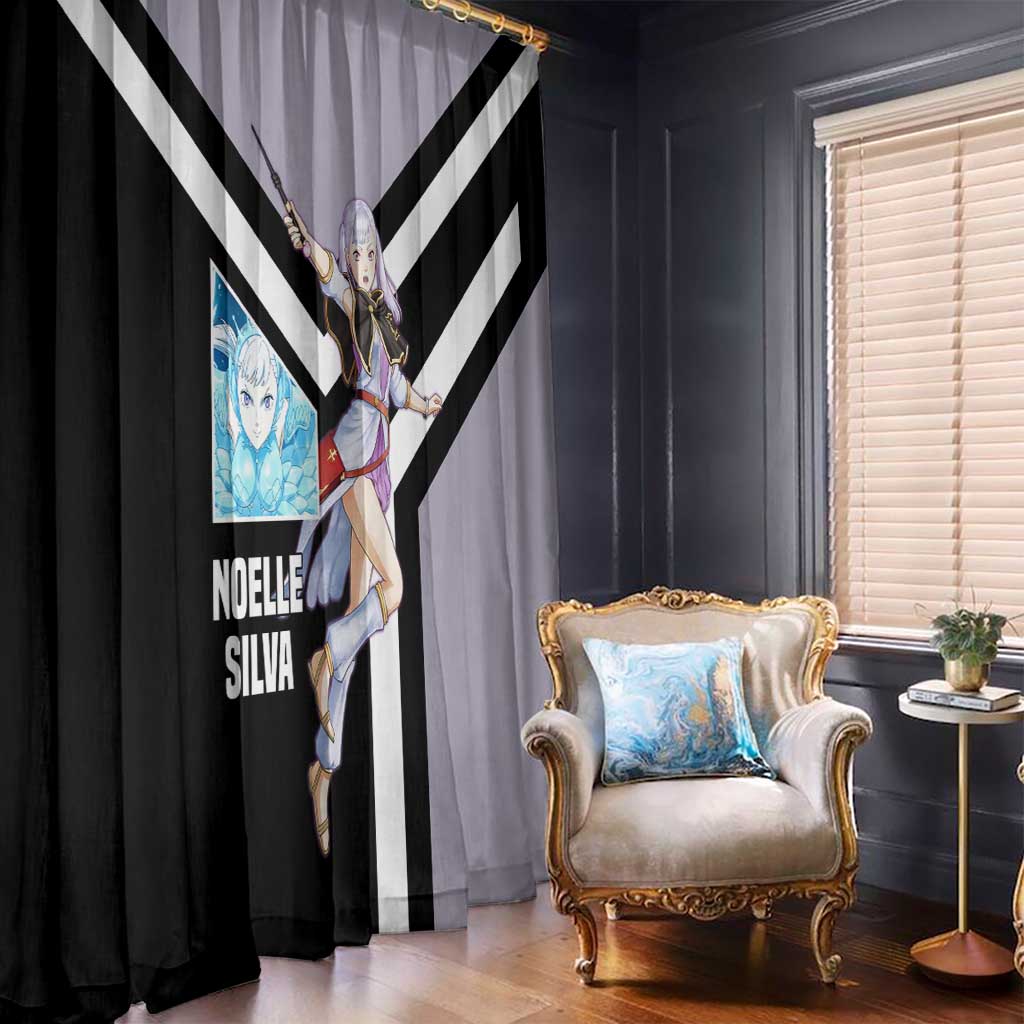 Noelle Silva Black Clover Window Curtain with Water Magic Pose and Elegant Battle Design - The Mazicc