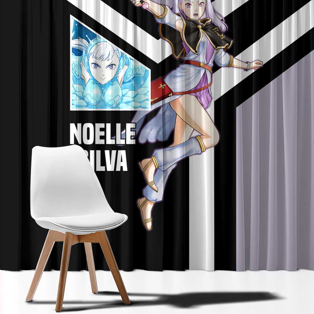 Noelle Silva Black Clover Window Curtain with Water Magic Pose and Elegant Battle Design - The Mazicc