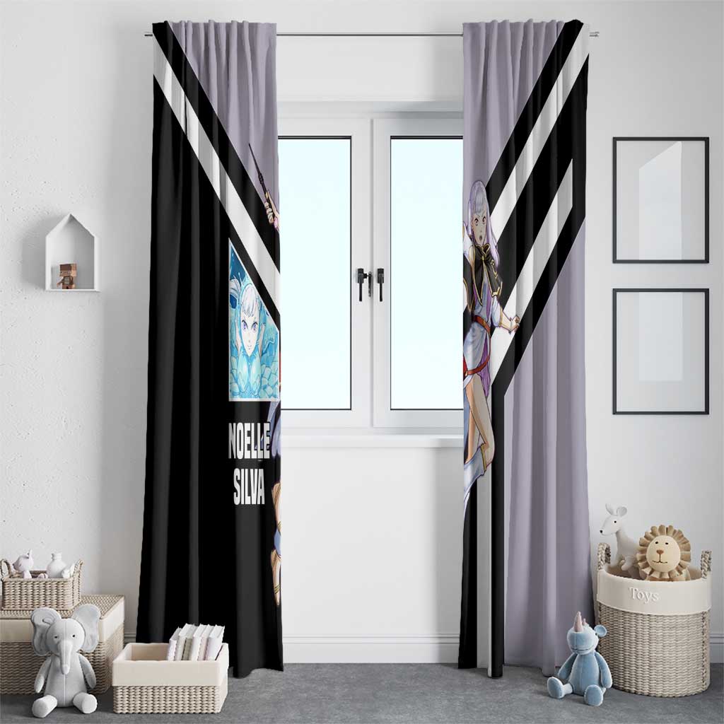 Noelle Silva Black Clover Window Curtain with Water Magic Pose and Elegant Battle Design - The Mazicc